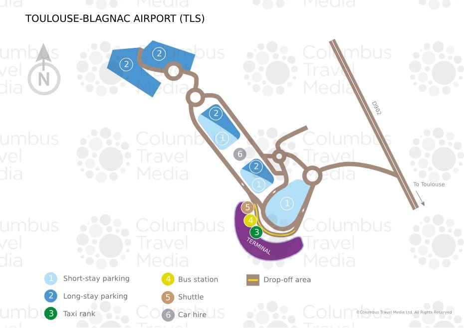 mapa de Toulouse aeroporto blagnac