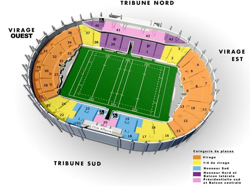 mapa de Toulouse estadio