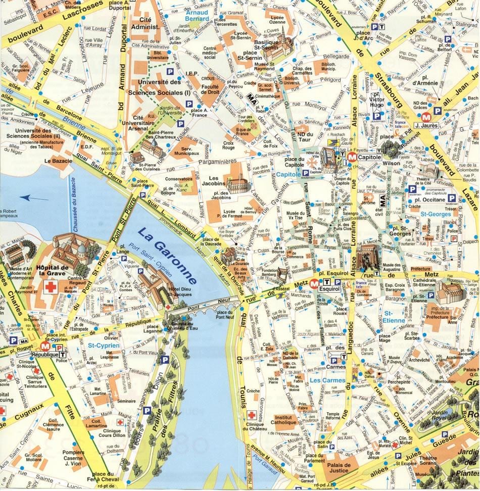 mapa de Toulouse suburbio