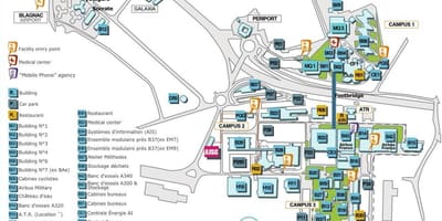 Mapa de airbus Toulouse 
