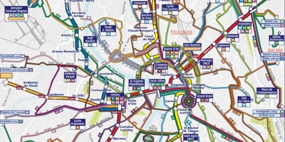 Toulouse autobús mapa