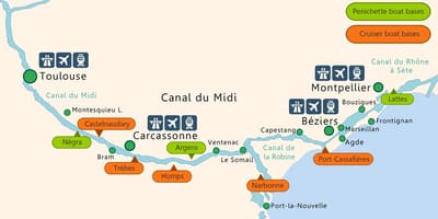 Mapa de Toulouse barco
