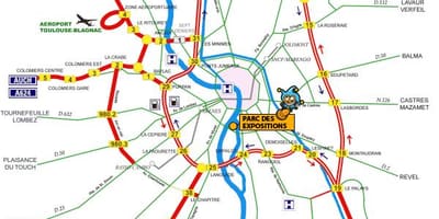 Mapa de Toulouse estrada