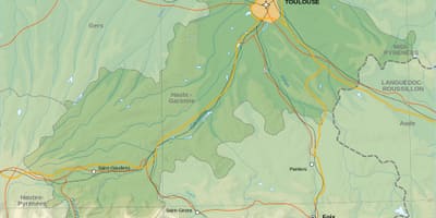 Mapa topográfico de Toulouse
