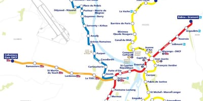 Mapa de Toulouse tranvía